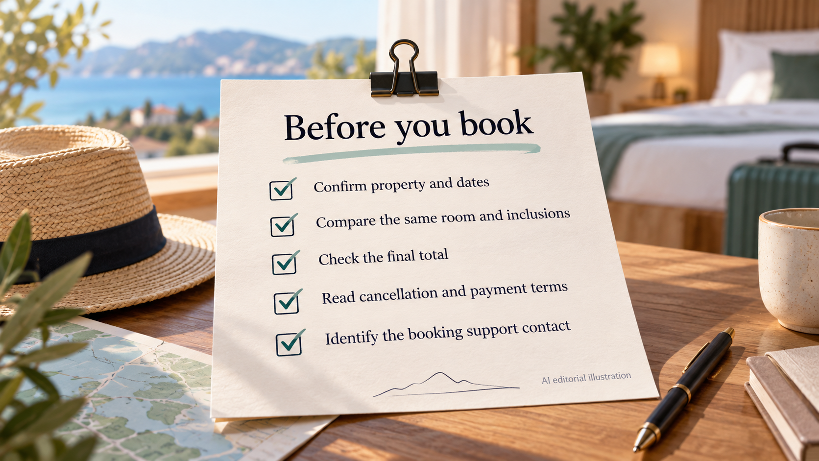 Translate booking-term uncertainty into practical checks readers can perform before paying