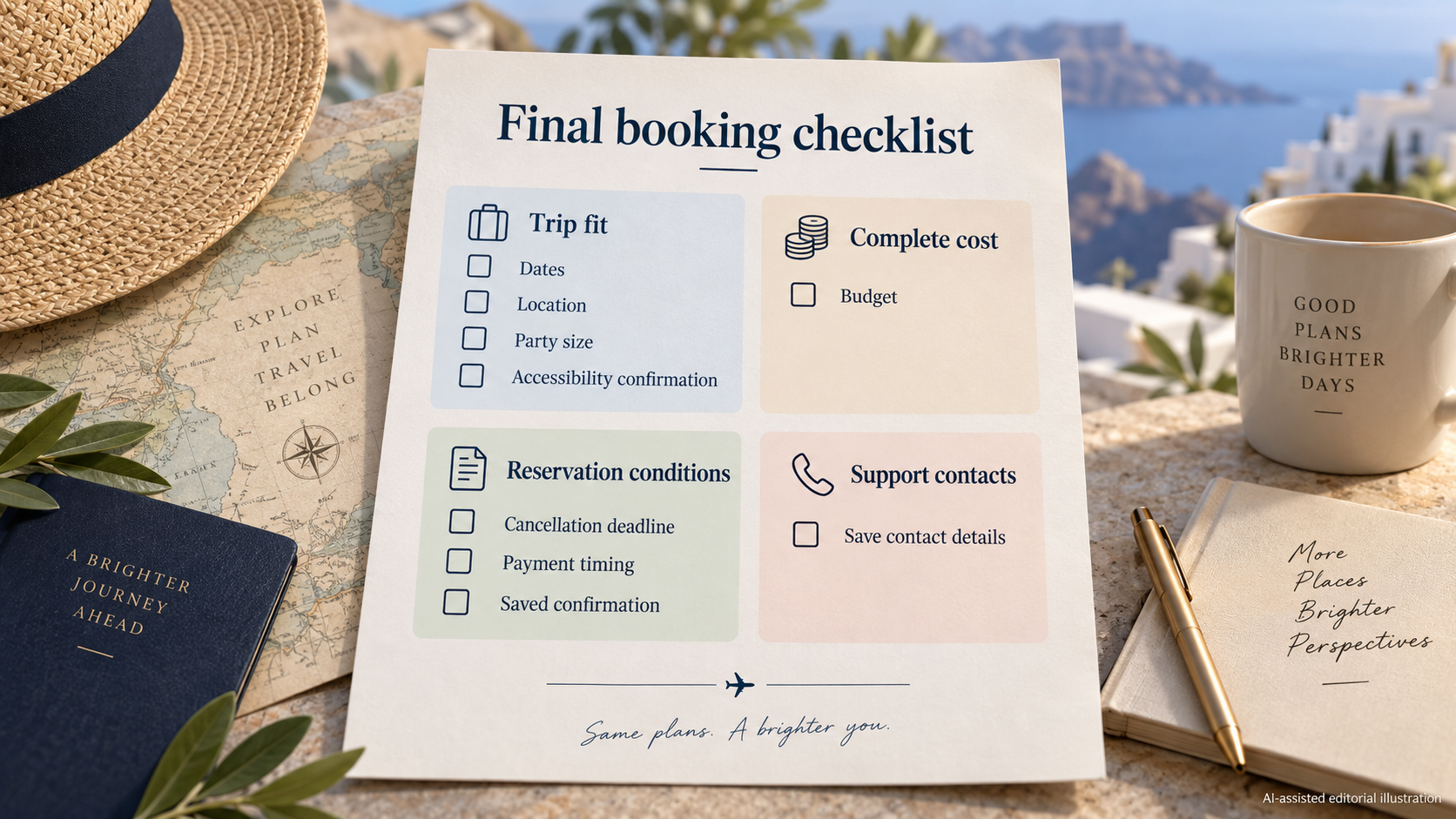 Turn the article's framework into a final verification aid for a trip-specific booking choice