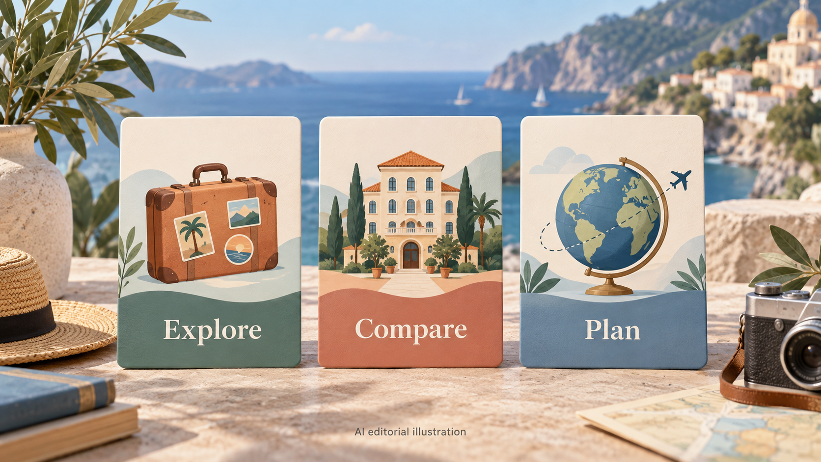 Editorial illustration for Best hotel booking websites: evidence-led choices for different trips