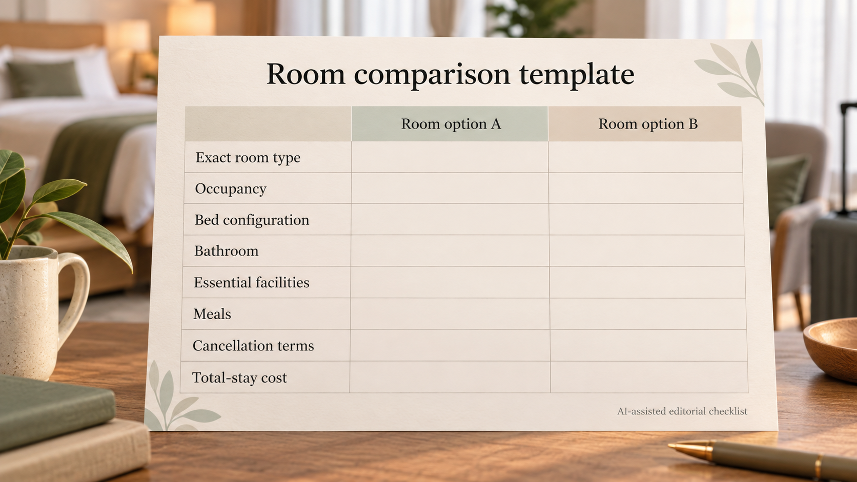 Editorial illustration for How to compare hotel rooms, locations and guest reviews