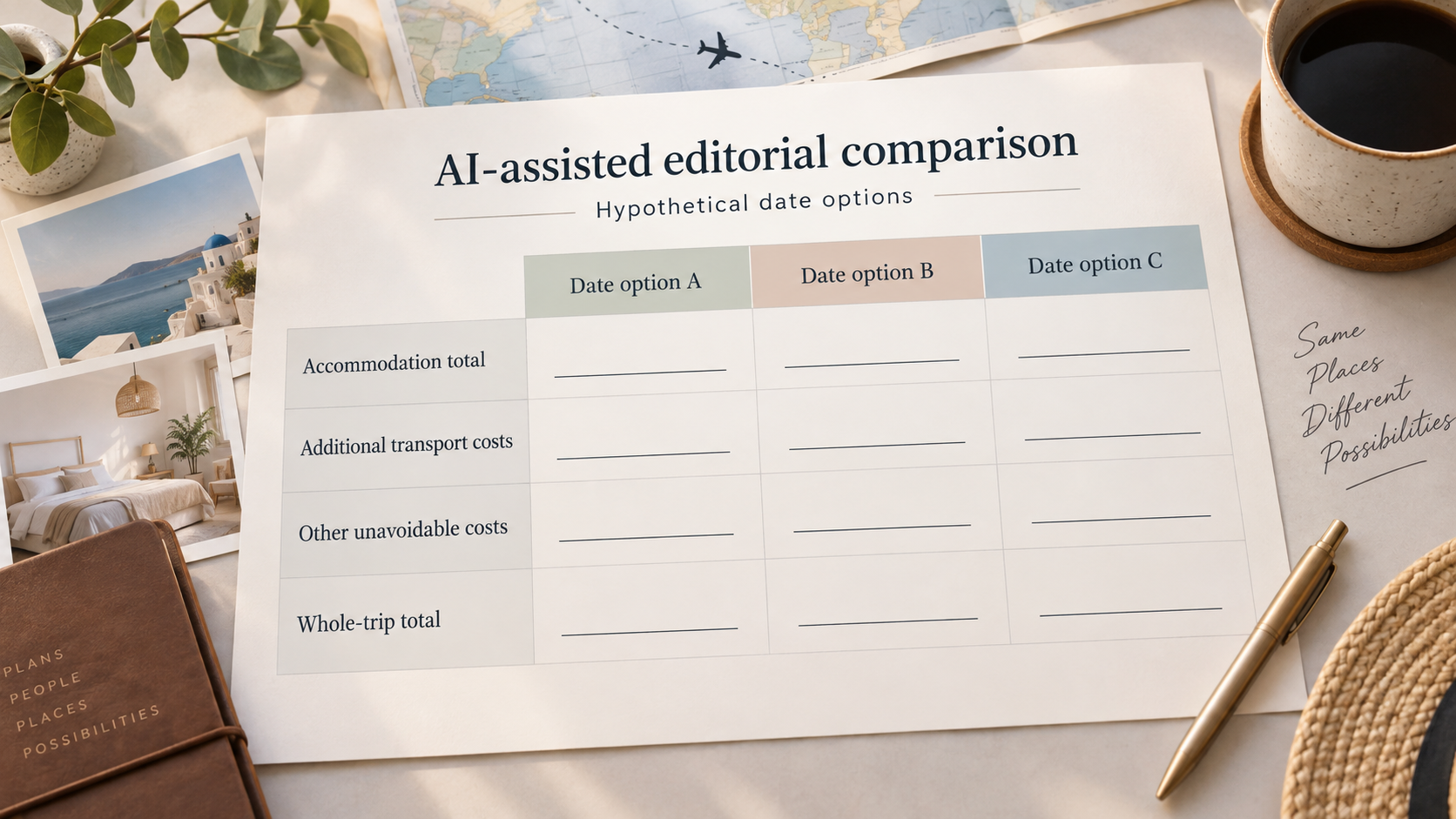 Editorial illustration for When to book a hotel: comparing dates and flexible options